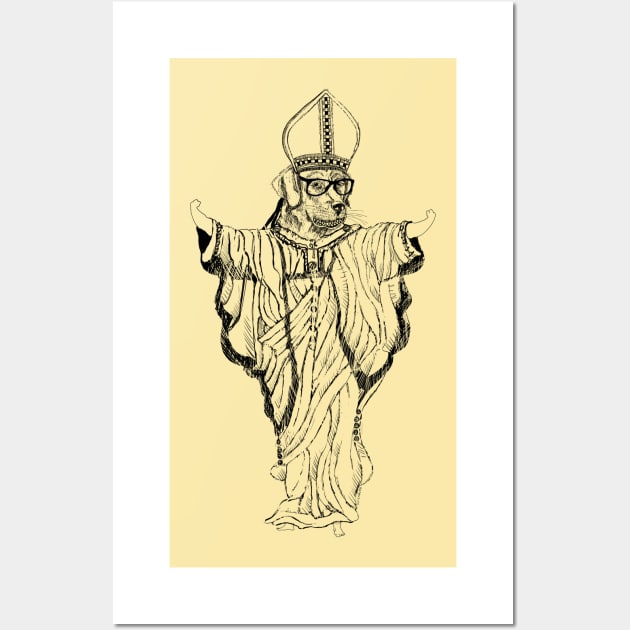 Dog Pope Wall Art by BullShirtCo